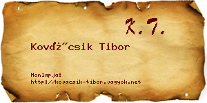 Kovácsik Tibor névjegykártya