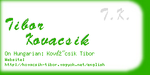 tibor kovacsik business card